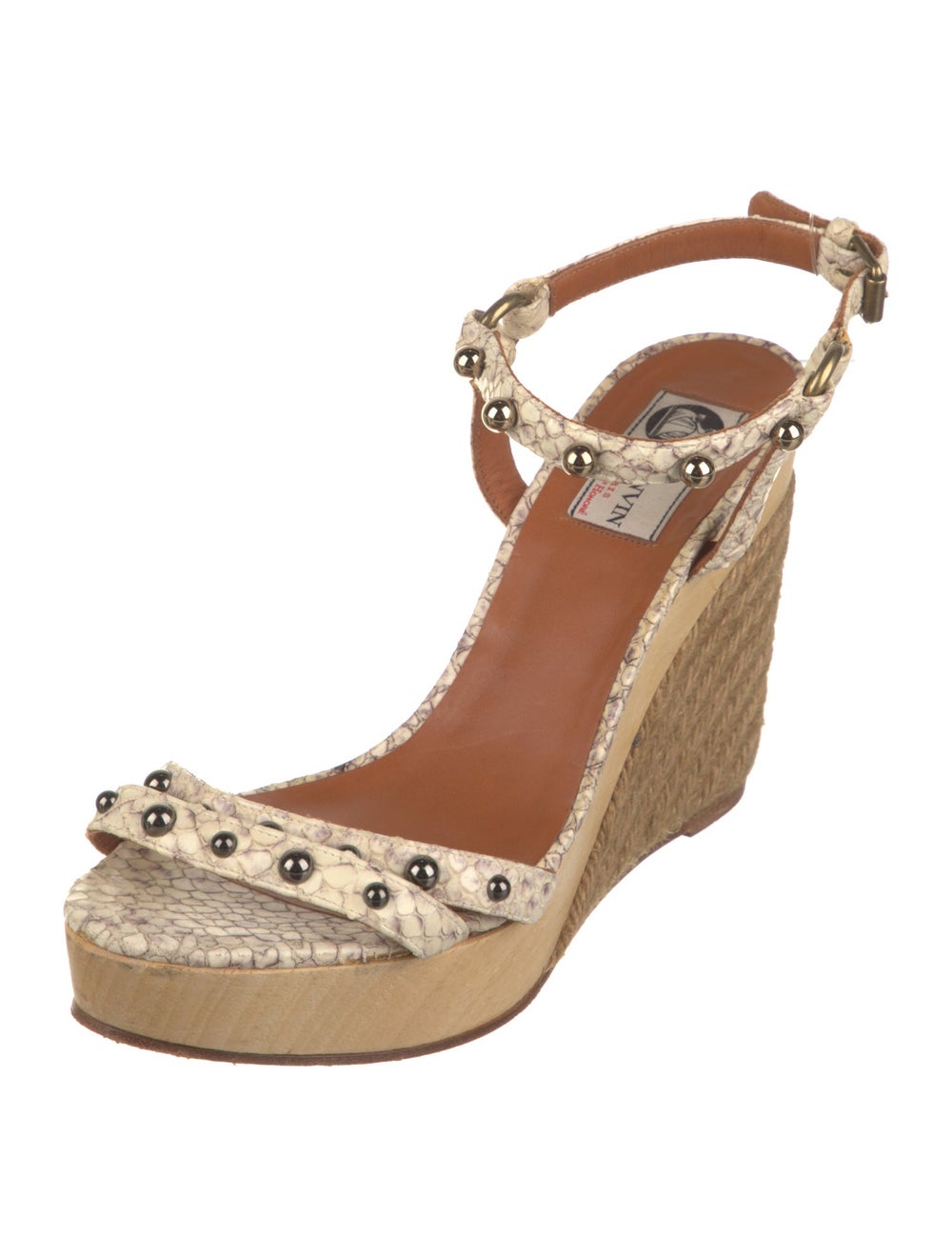 Lanvin Python Espadrilles Brown Platform - image 2