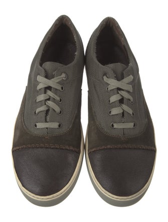 Lanvin Leather Colorblock Pattern Sneakers