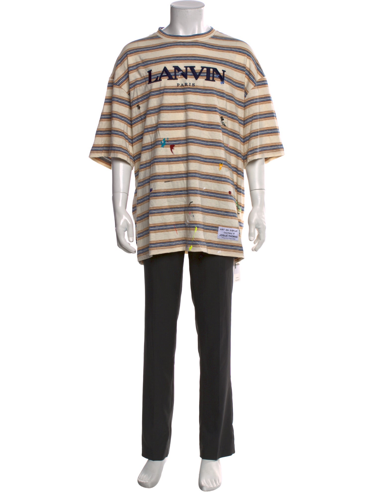 Lanvin Striped Crew Neck T-Shirt