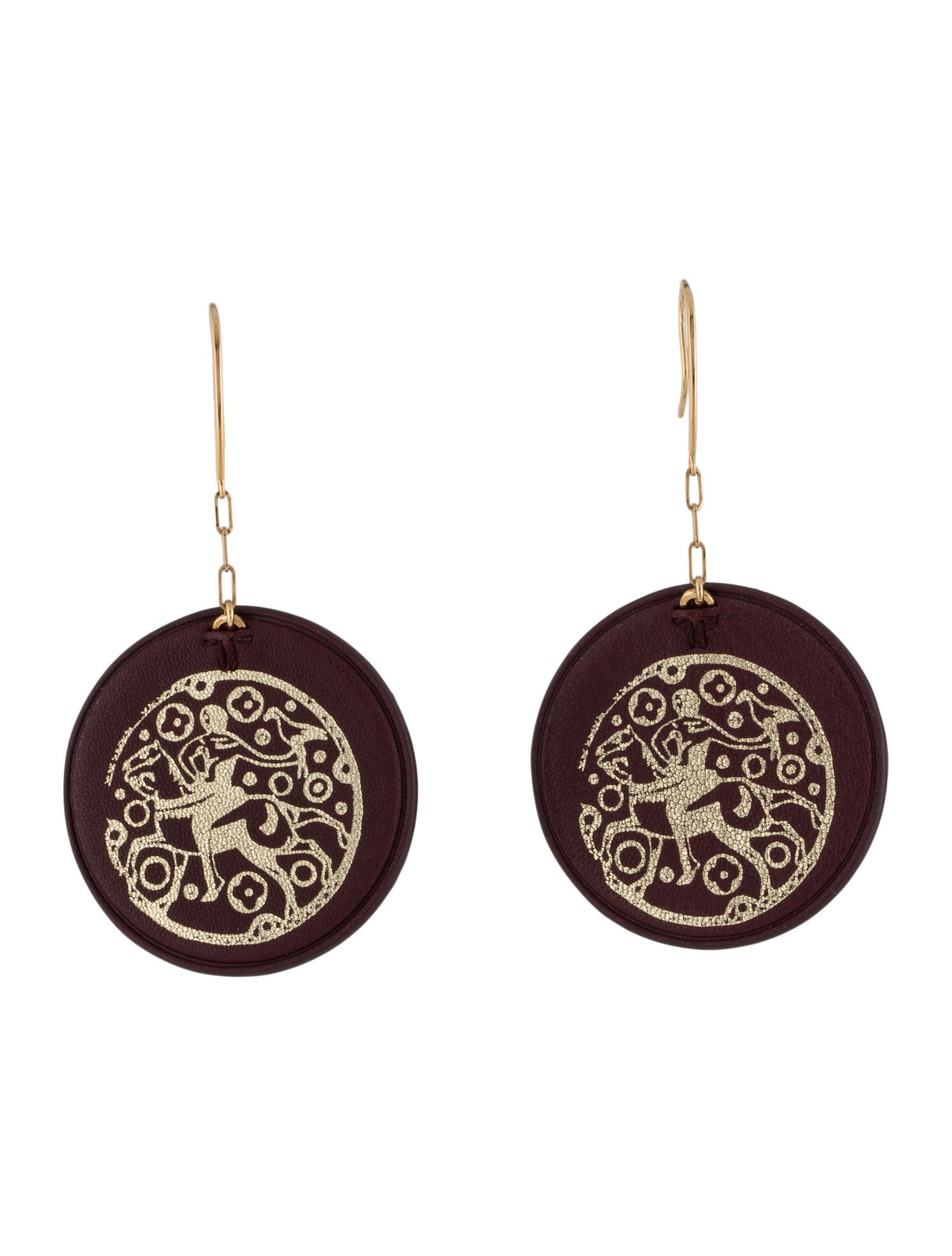 Lanvin Leather Printed Drop Earrings