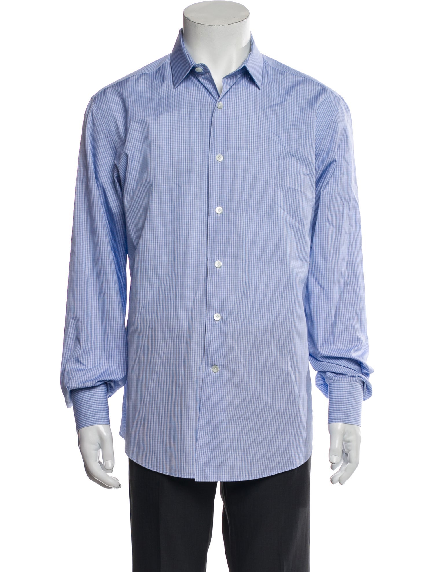 Lanvin Plaid Print Long Sleeve Shirt