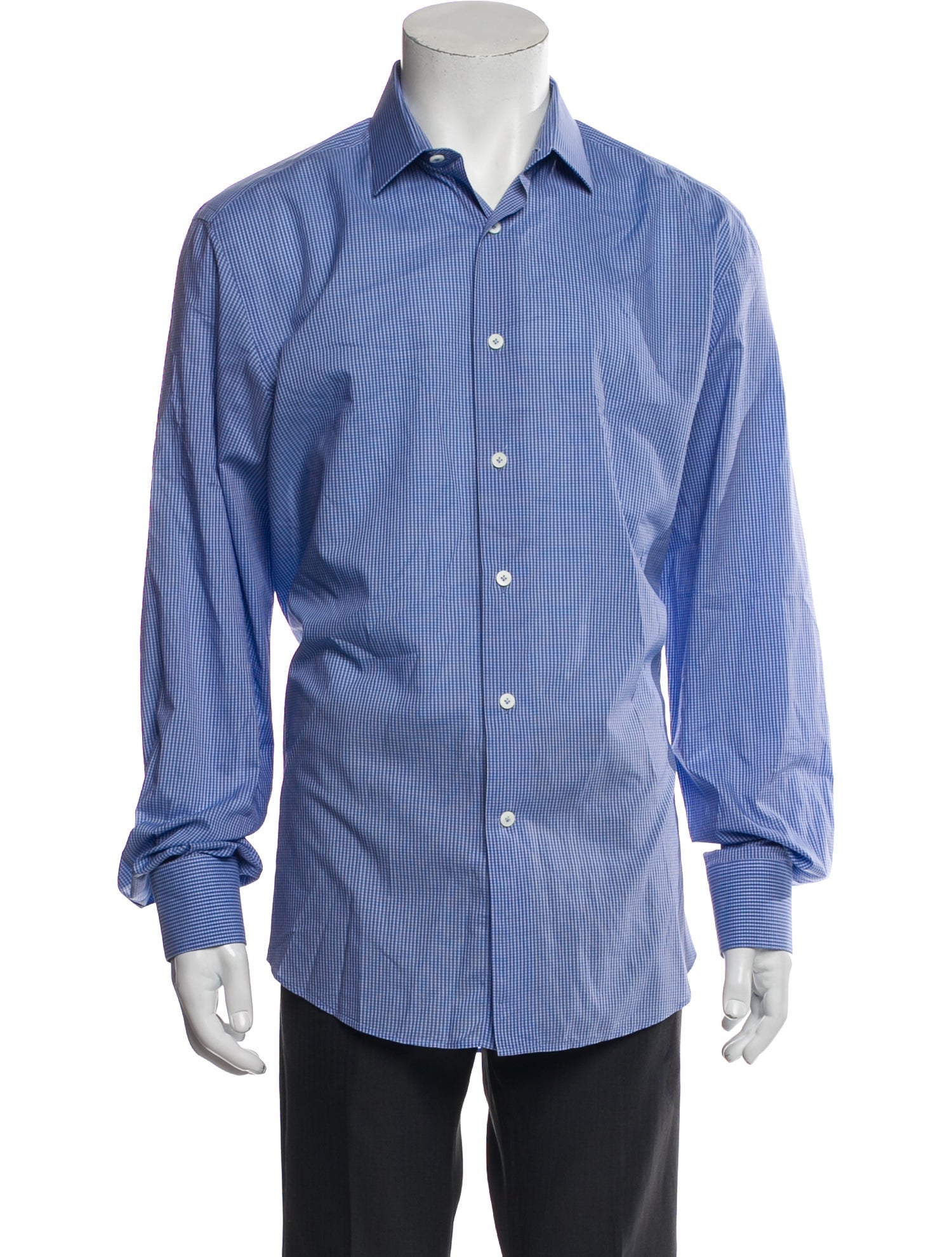 Lanvin Plaid Print Long Sleeve Shirt