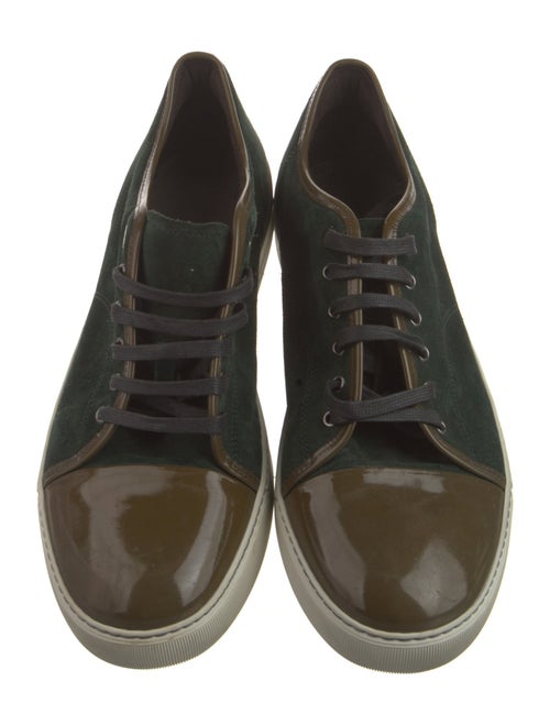 Lanvin Suede Colorblock Pattern Sneakers