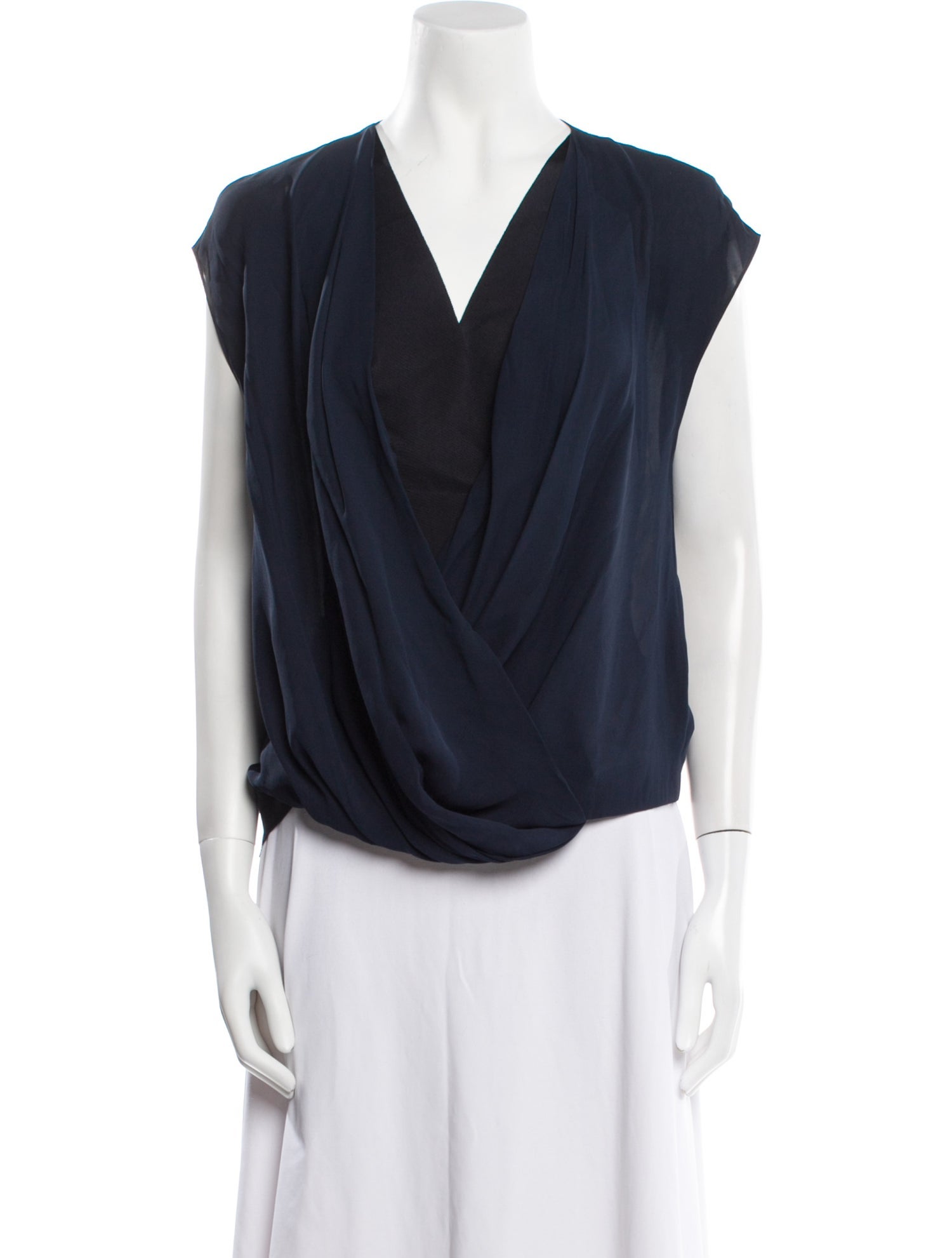 Lanvin V-Neck Short Sleeve Blouse