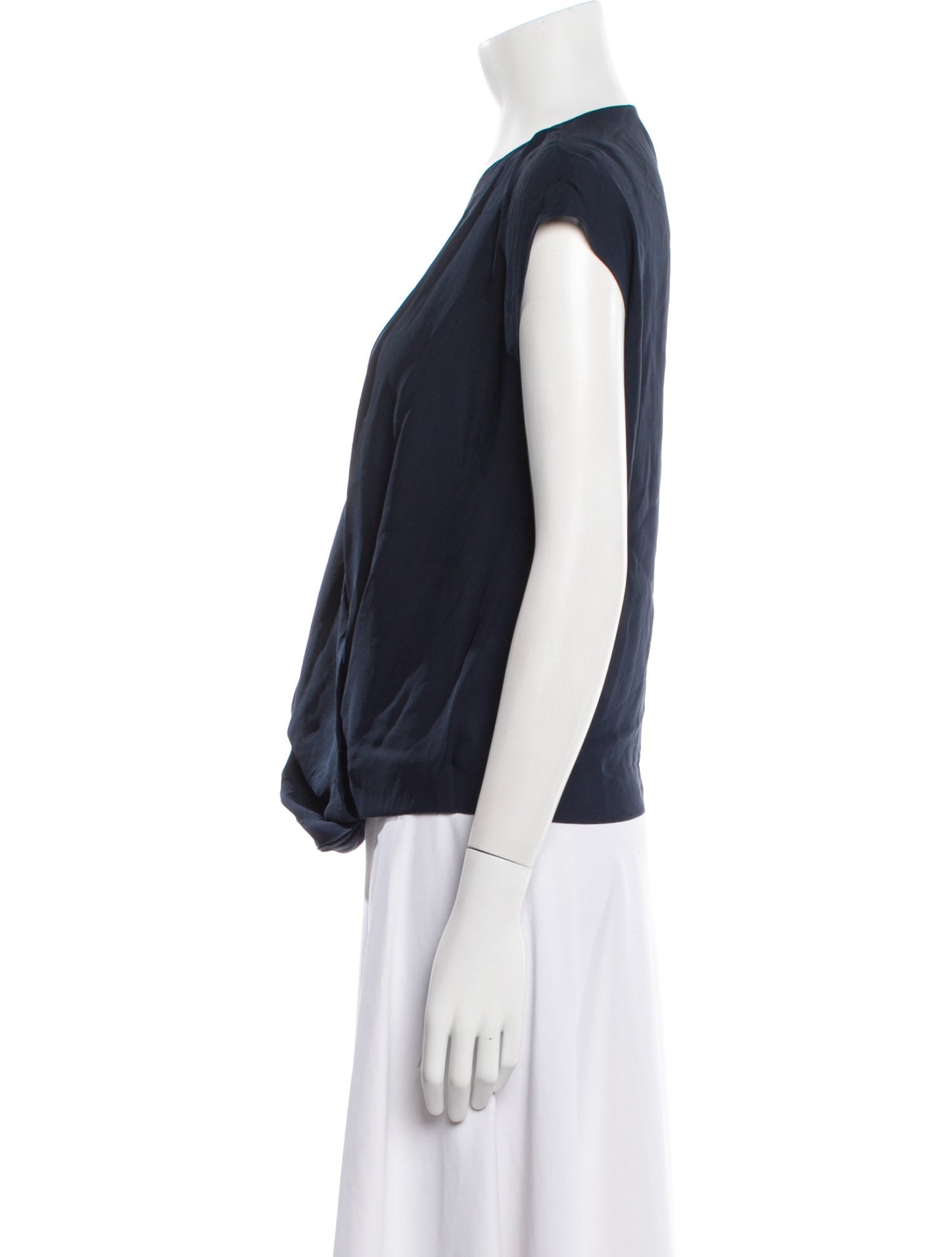 Lanvin V-Neck Short Sleeve Blouse