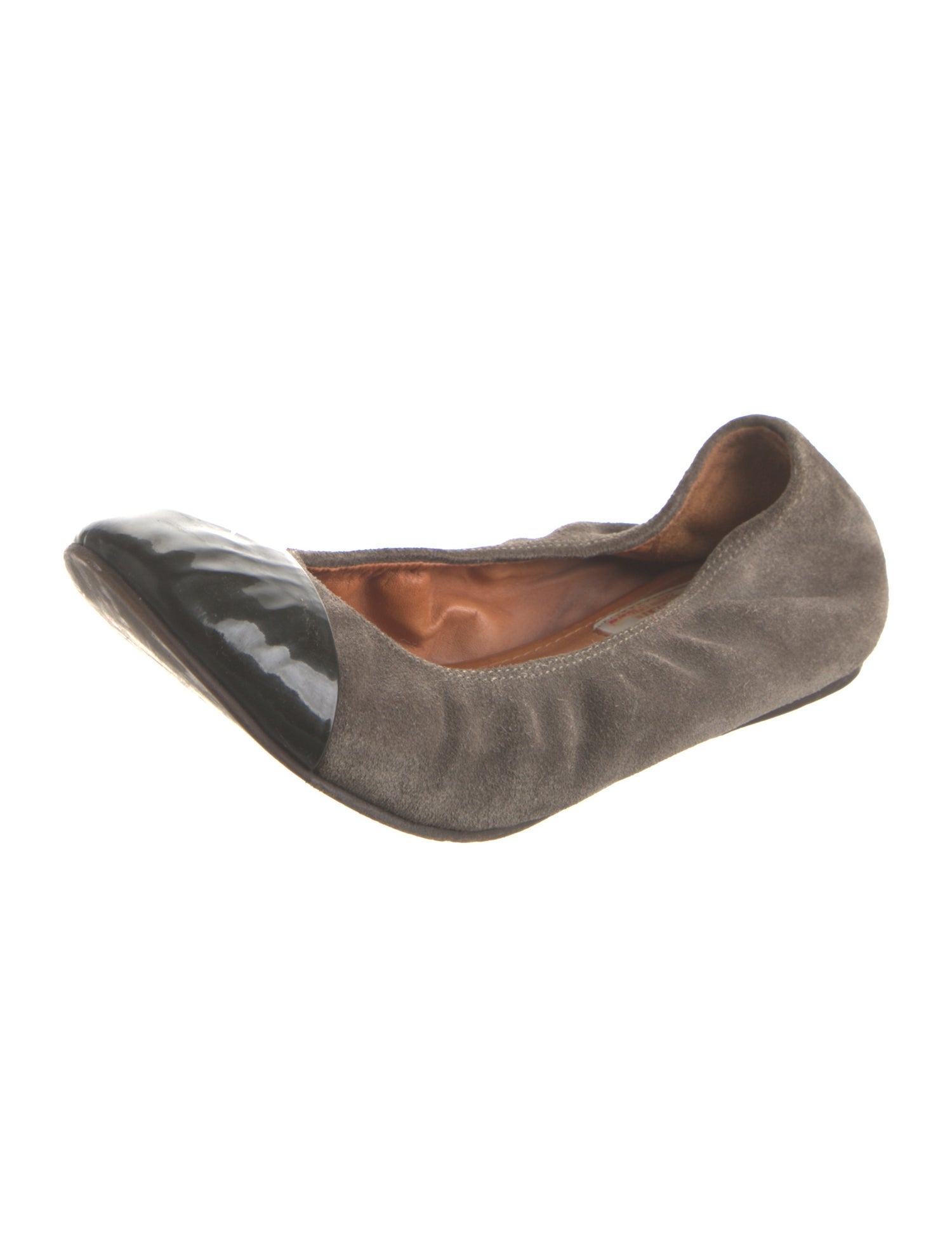 Lanvin Suede Colorblock Pattern Ballet Flats