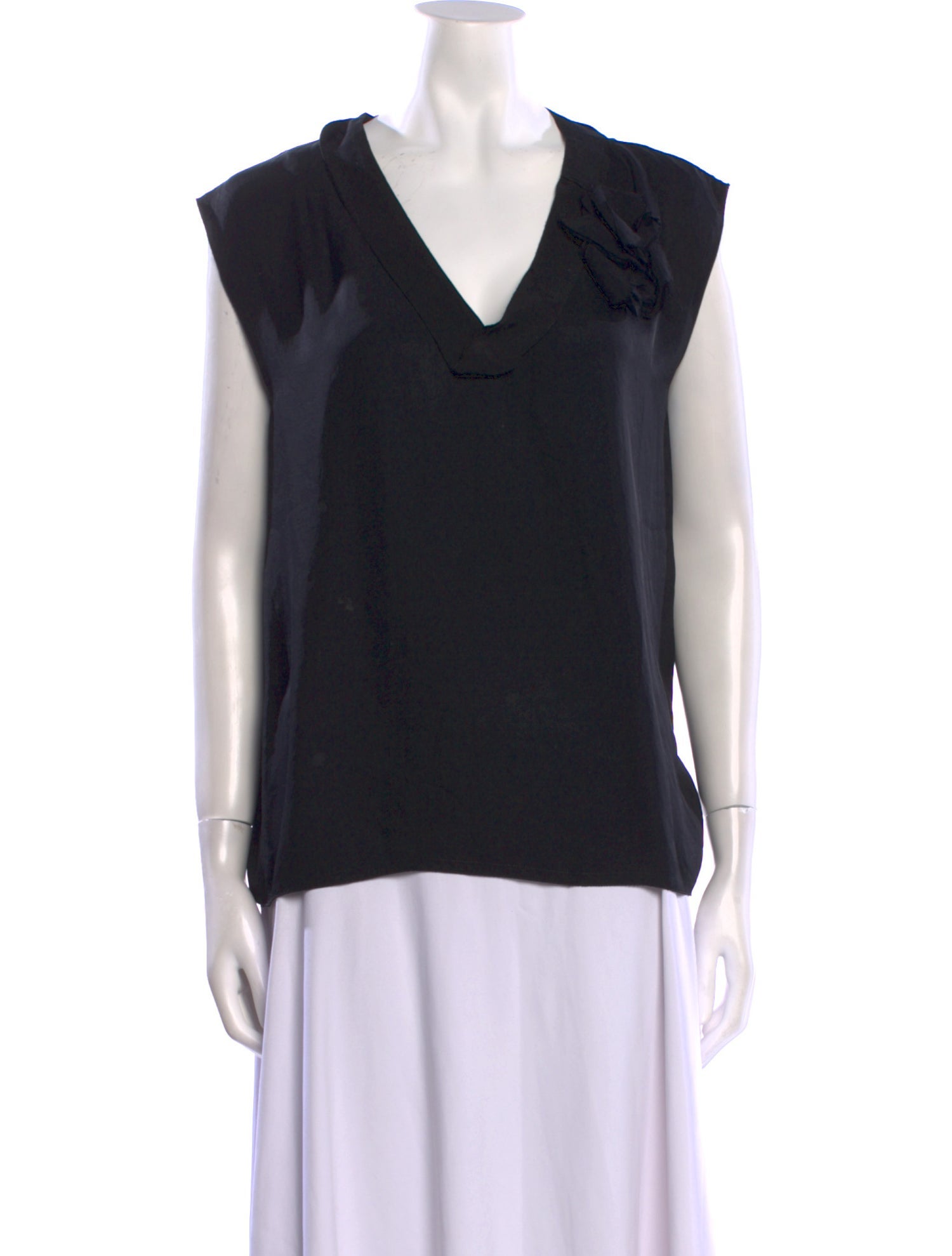 Lanvin Silk V-Neck Top