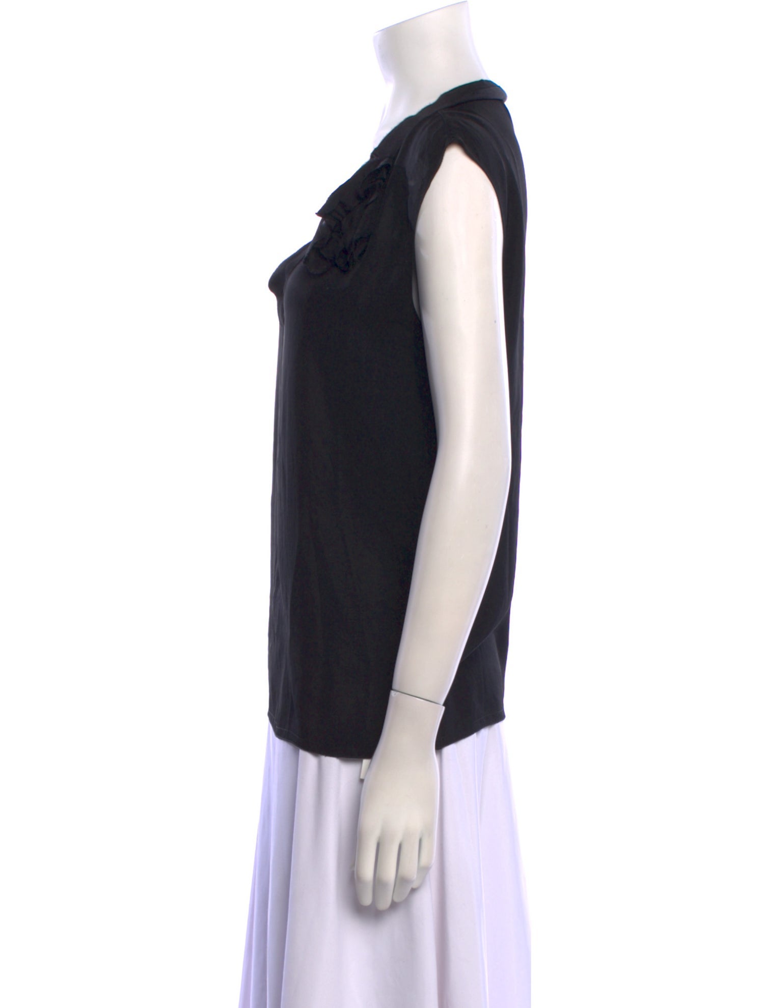 Lanvin Silk V-Neck Top