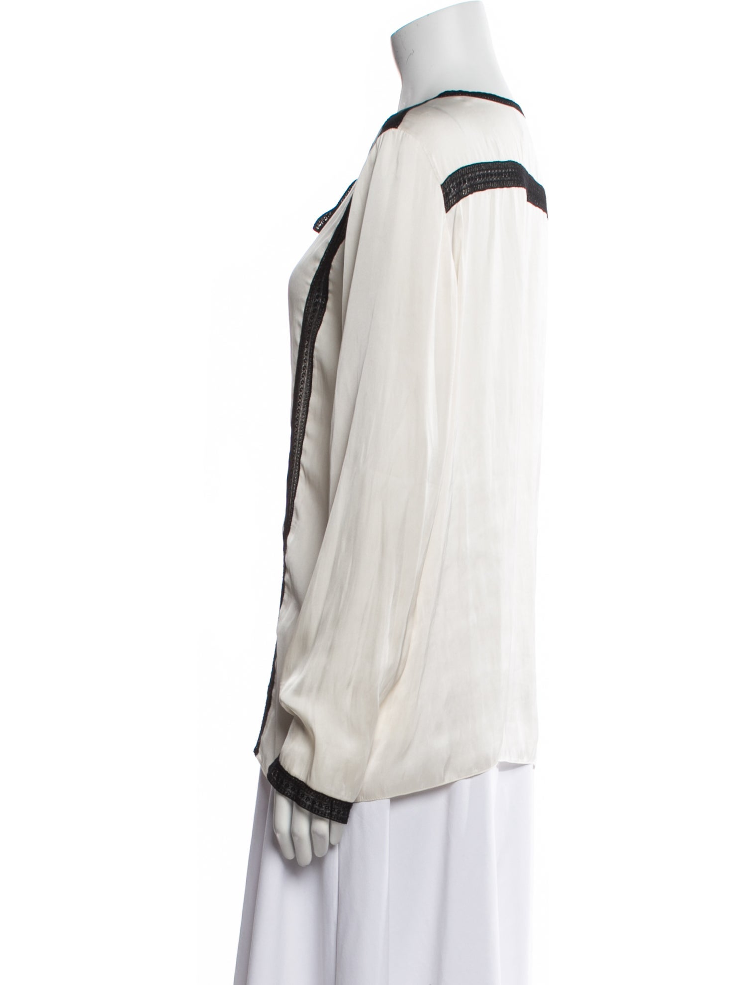 Lanvin Striped Tie Neck Blouse