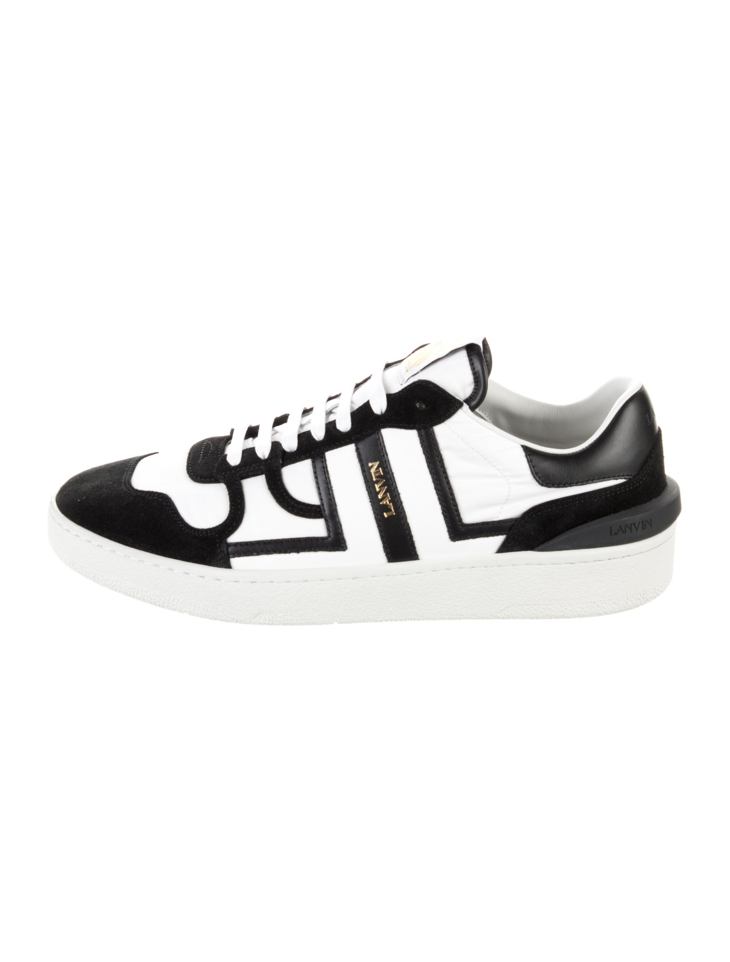 Lanvin Leather Colorblock Pattern Sneakers