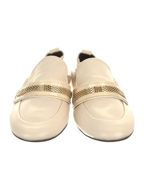 Lanvin Leather Chain-Link Accents Mary Jane Flats