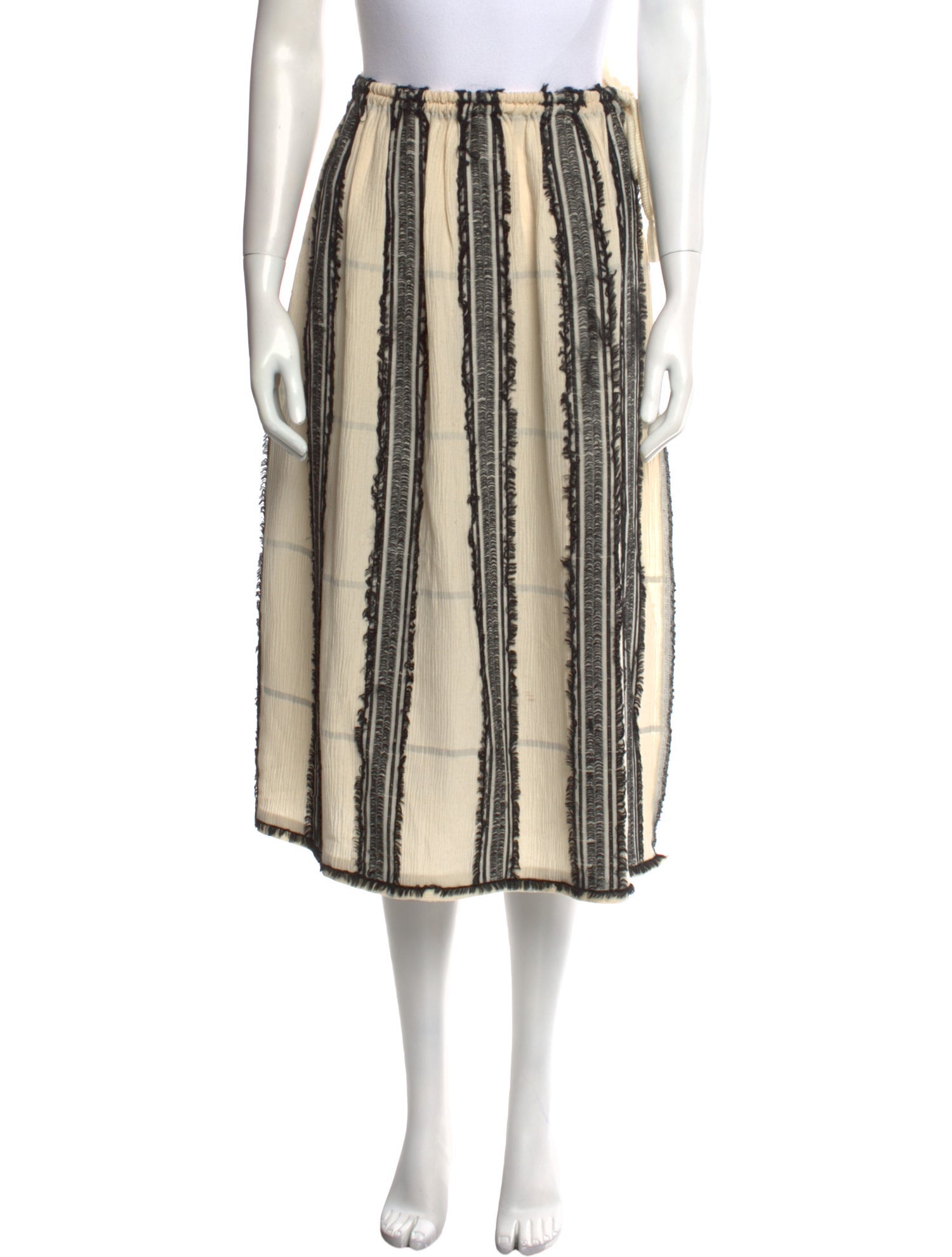 Lanvin Striped Midi Length Skirt