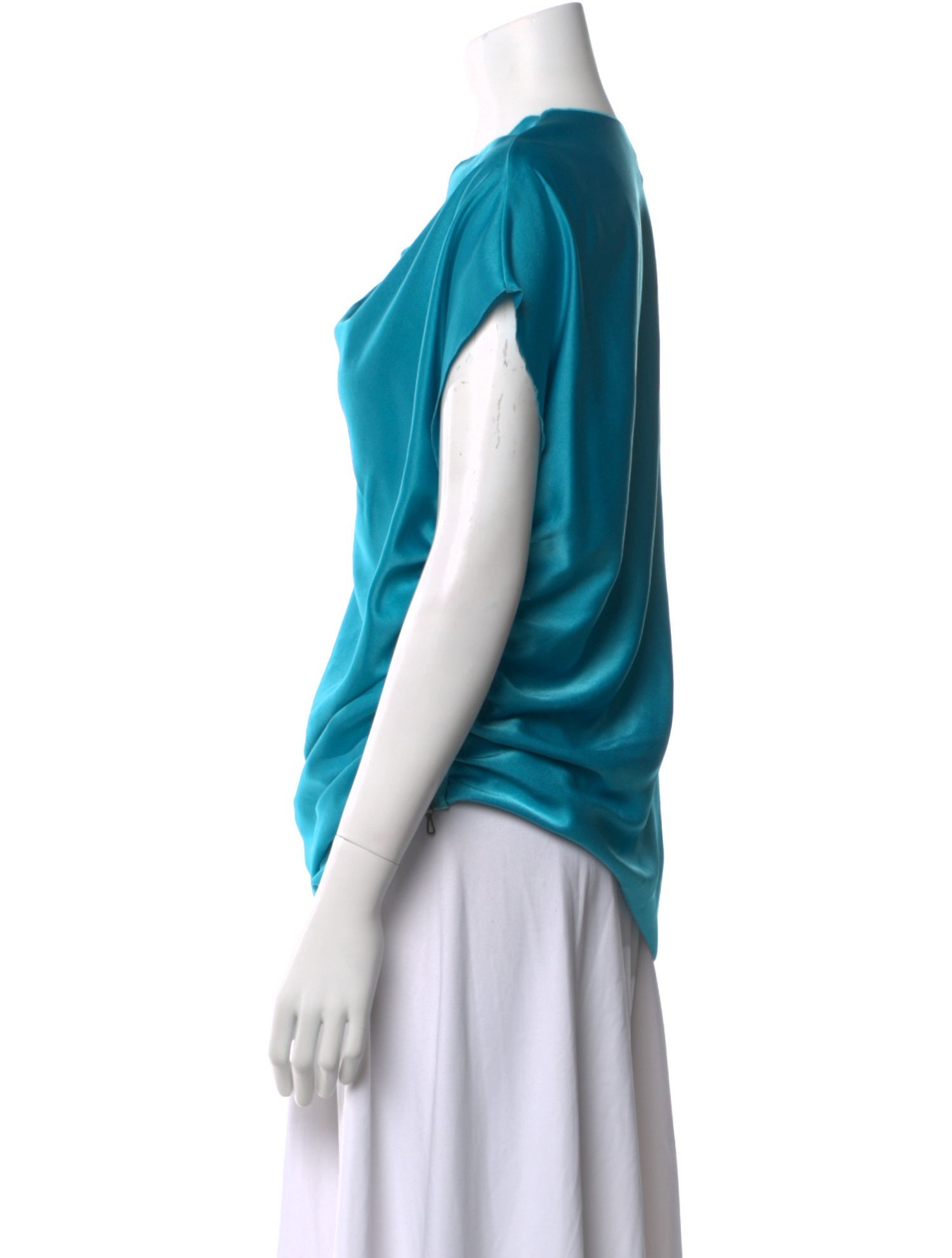 Lanvin Cowl Neck Short Sleeve Top