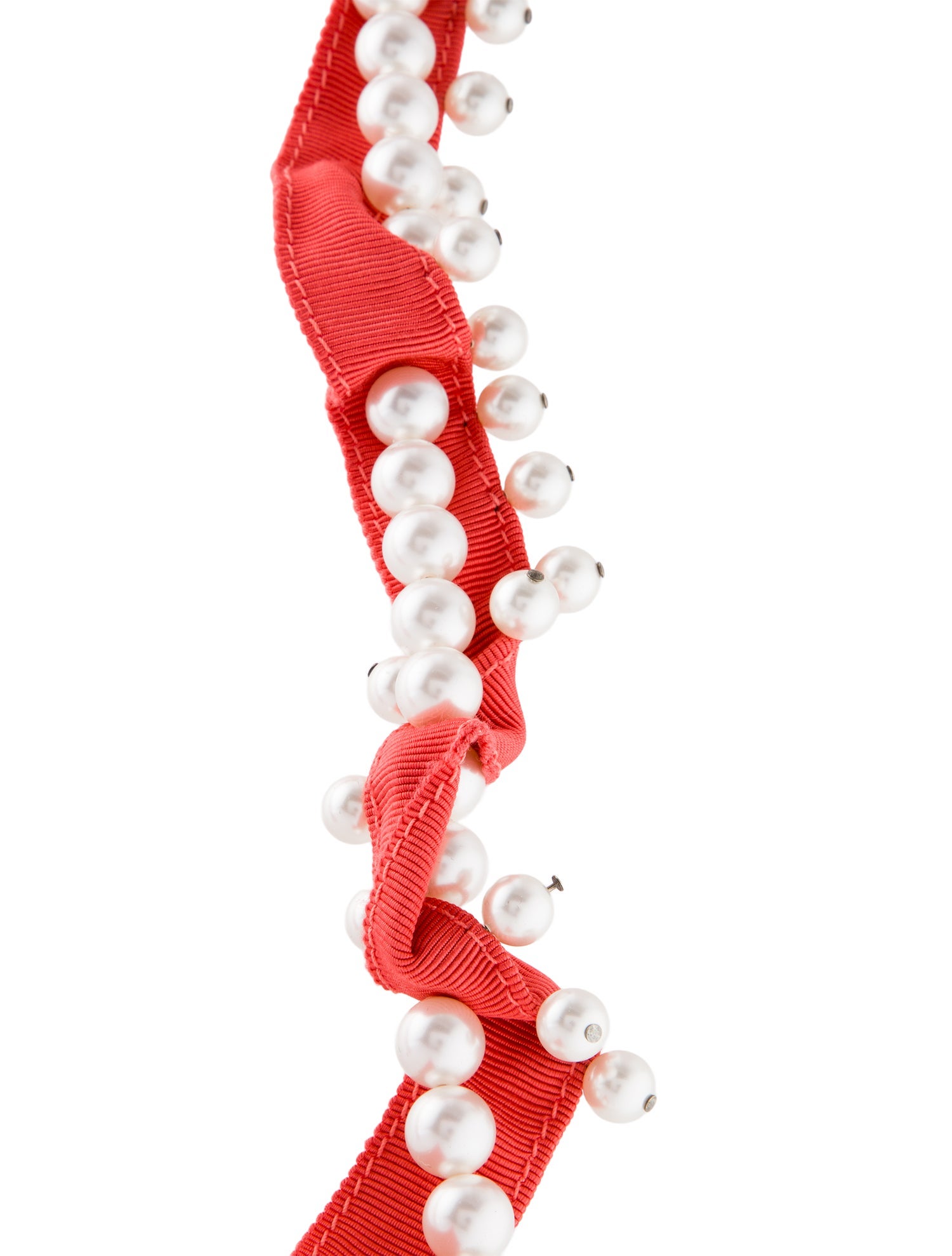 Lanvin Faux Pearl & Silk Collar Necklace