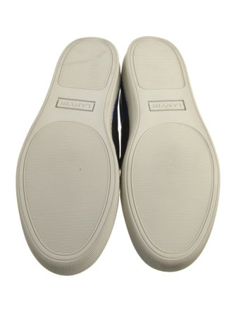 Lanvin Leather Colorblock Pattern Sneakers