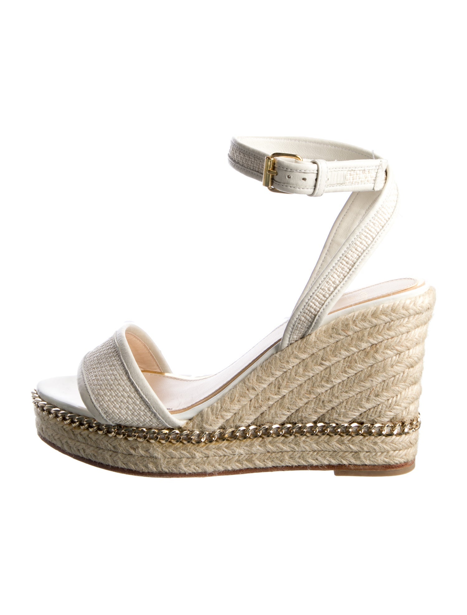 Lanvin Leather Chain-Link Accents Slingback Pumps