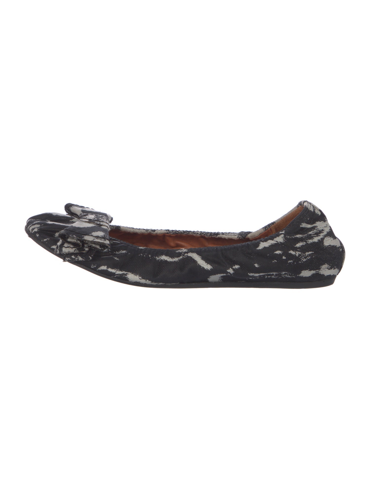 Lanvin Printed Bow Accents Ballet Flats