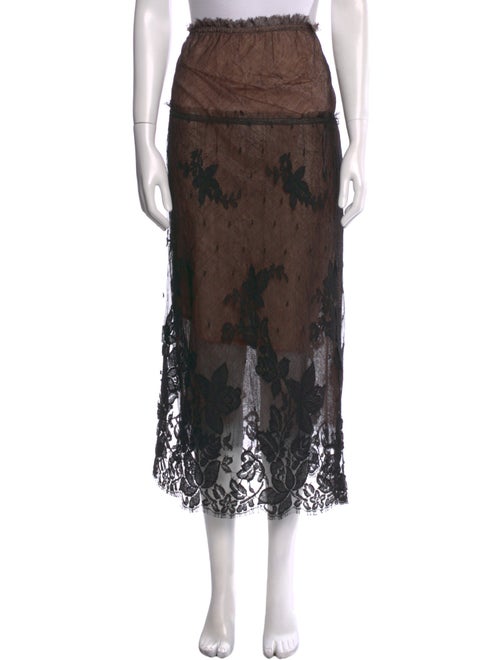 Lanvin Lace Pattern Midi Length Skirt