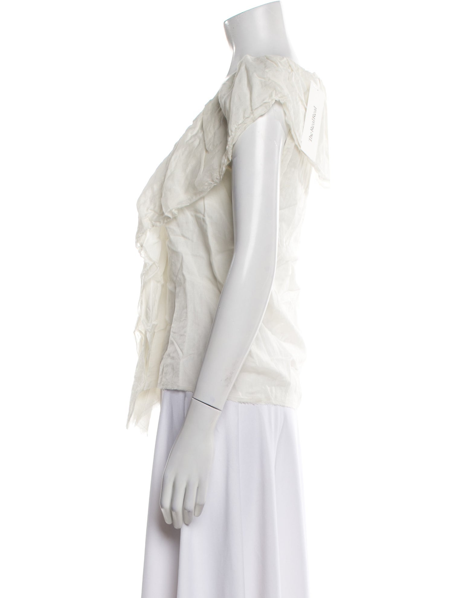 Lanvin V-Neck Short Sleeve Blouse