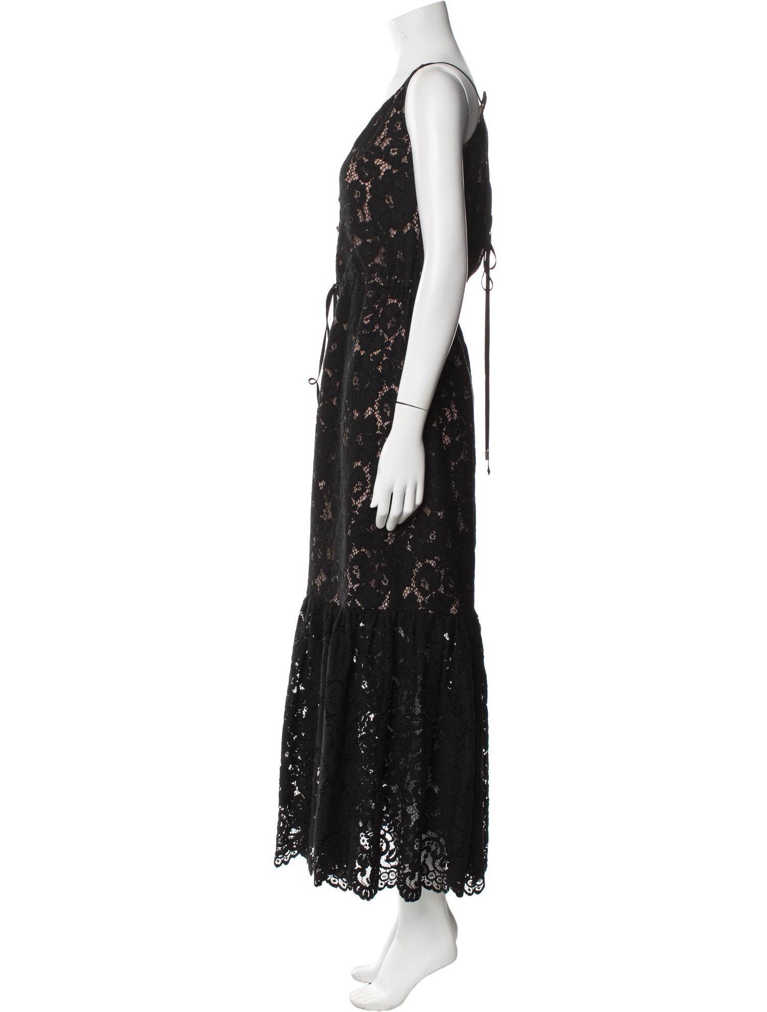 Lanvin Lace Pattern Long Dress