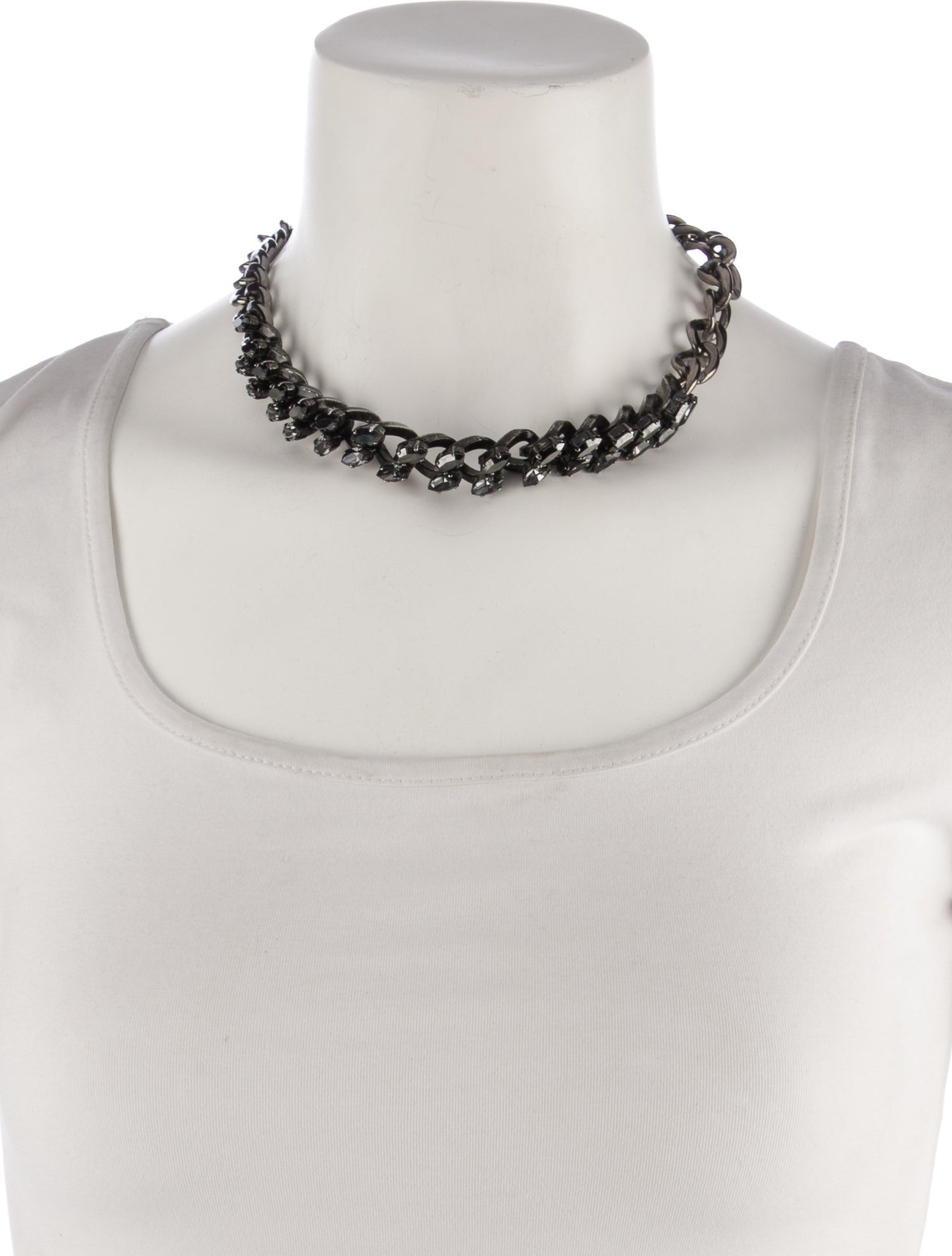 Lanvin Crystal Chain Link Necklace