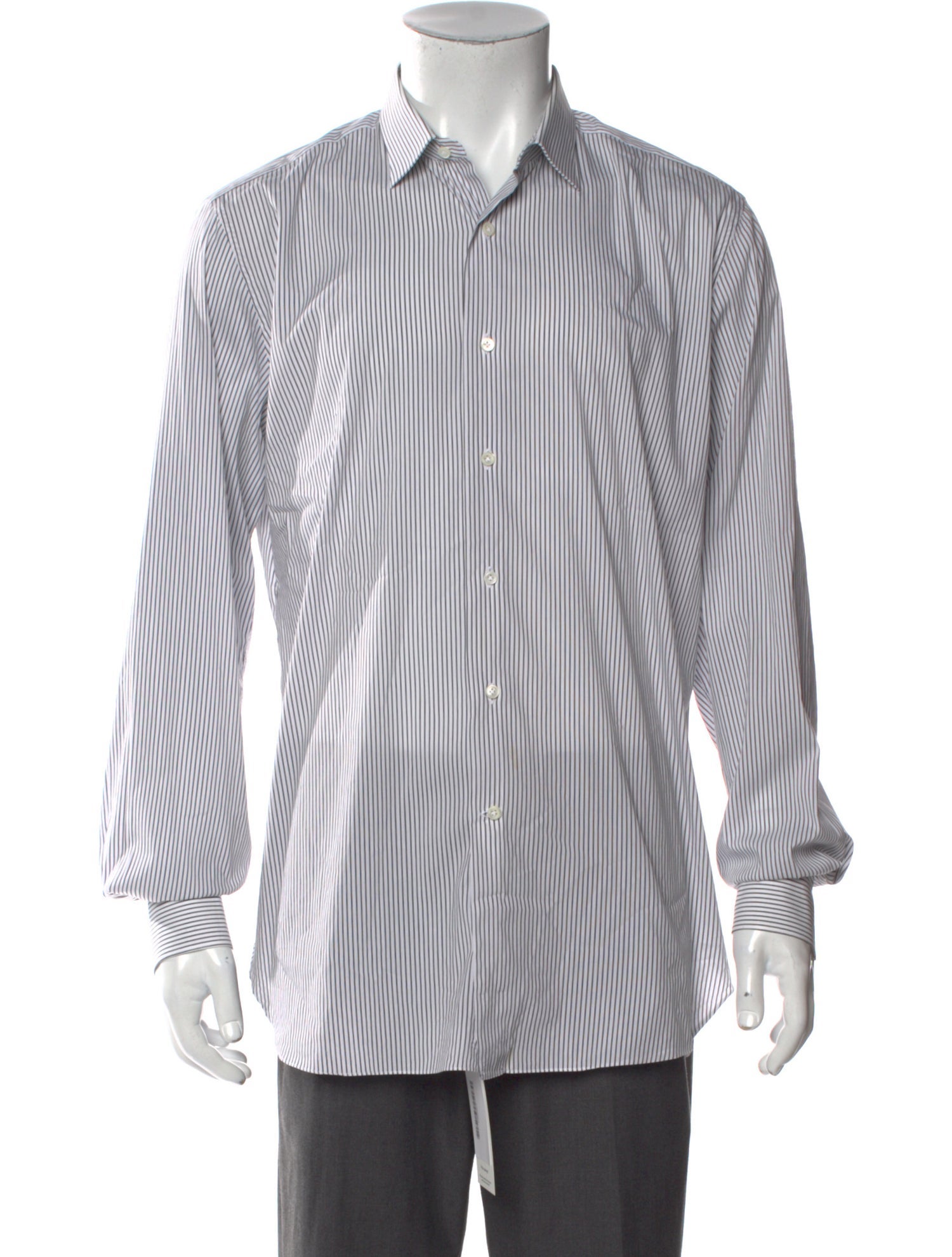 Lanvin Striped Long Sleeve Dress Shirt