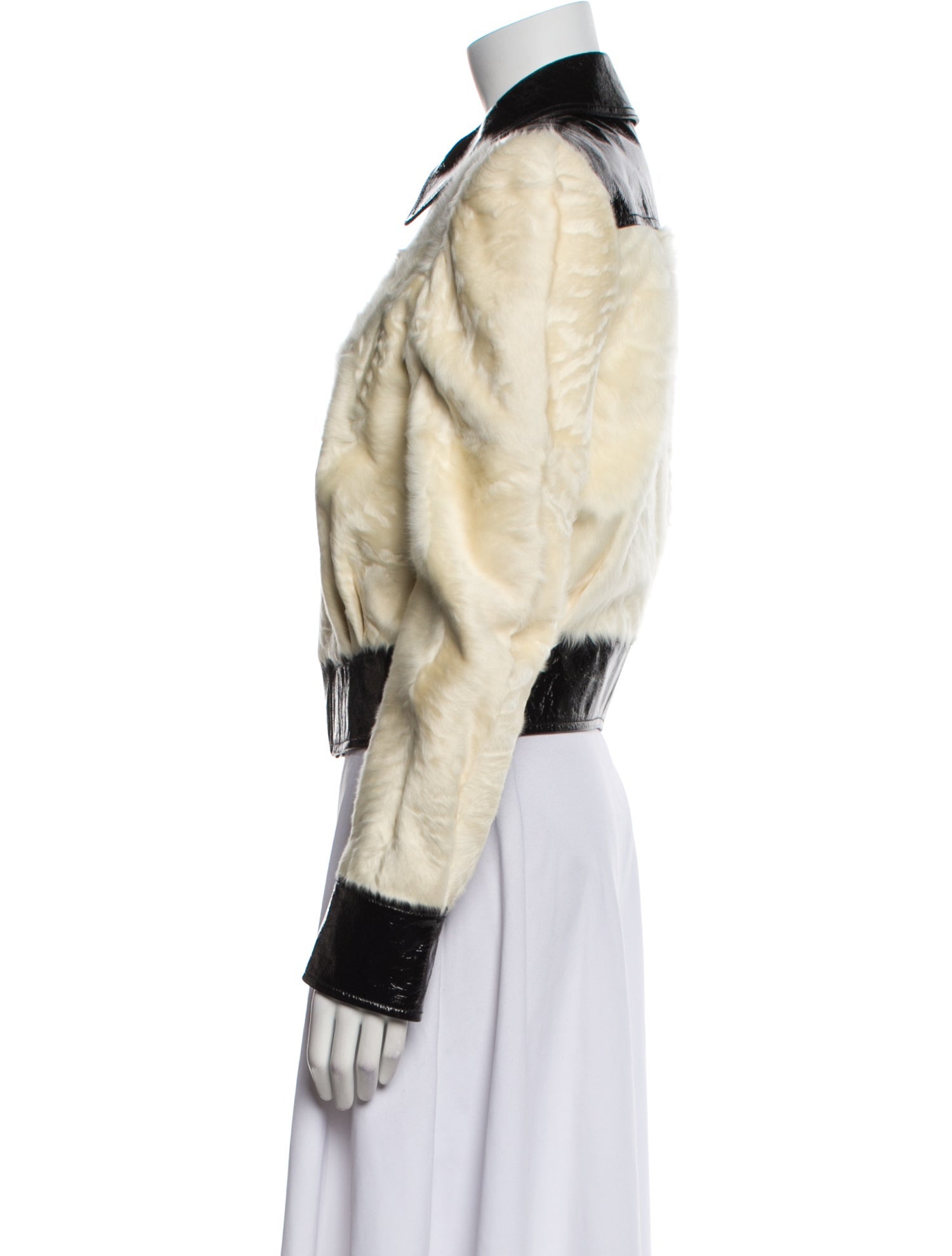 Lanvin Lamb Leather Colorblock Pattern Biker Jacket