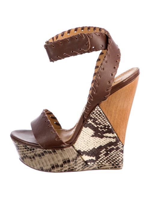 Lanvin Leather Animal Print Sandals