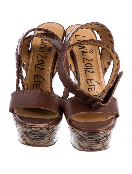 Lanvin Leather Animal Print Sandals