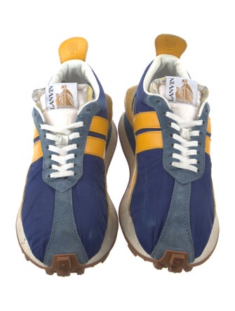 Lanvin Leather Colorblock Pattern Sneakers