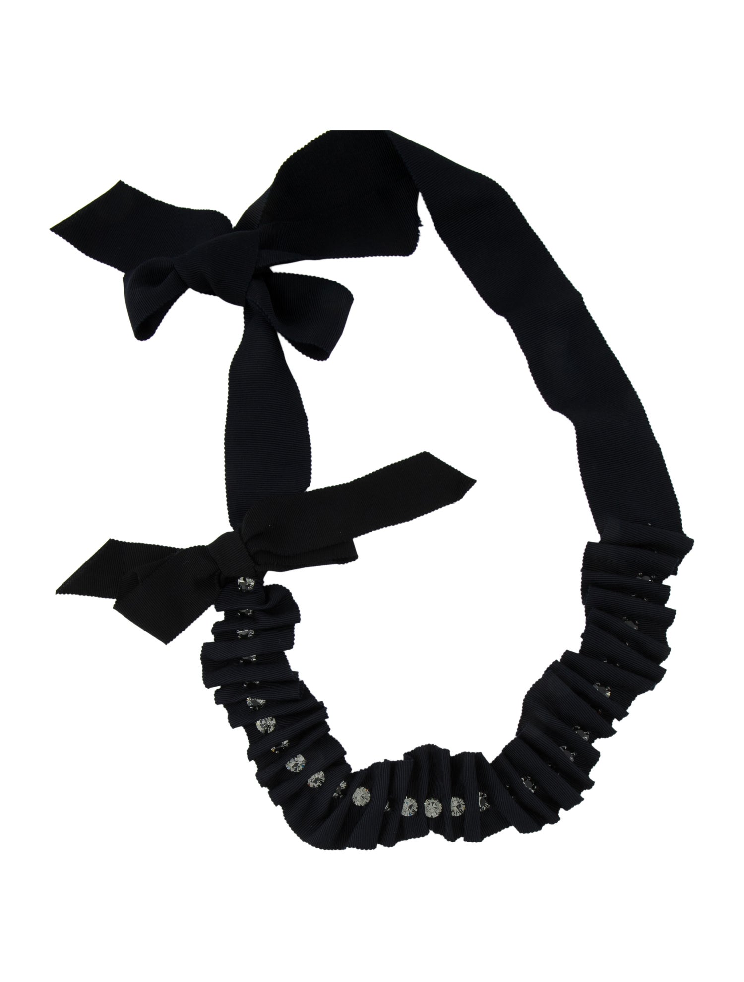 Lanvin Crystal & Ribbon Choker Necklace