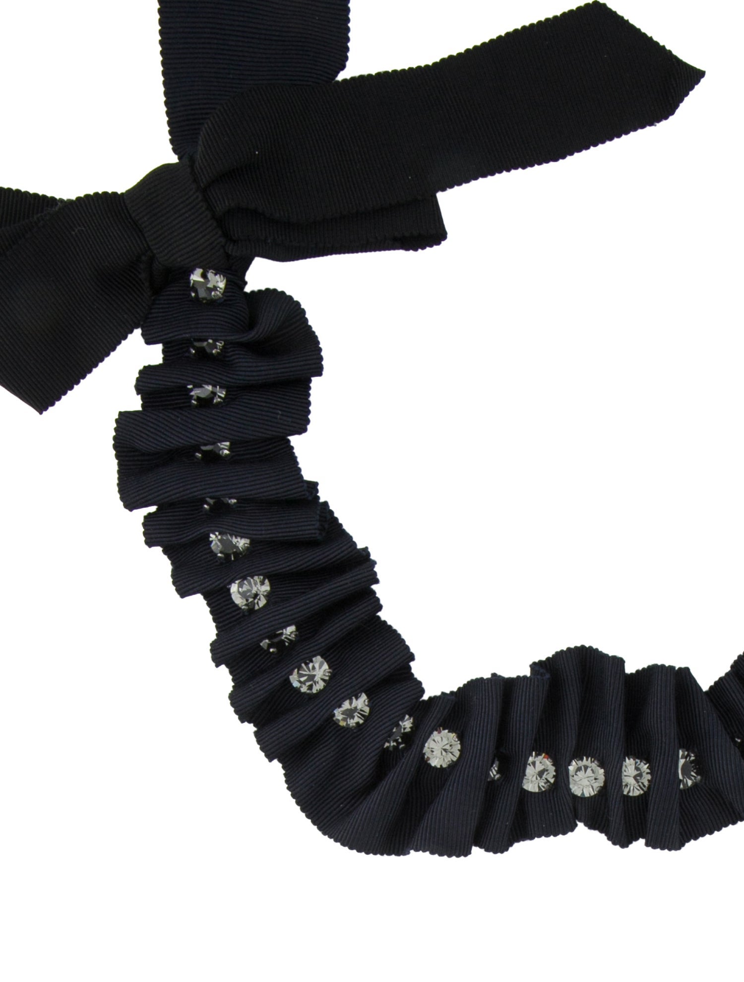 Lanvin Crystal & Ribbon Choker Necklace