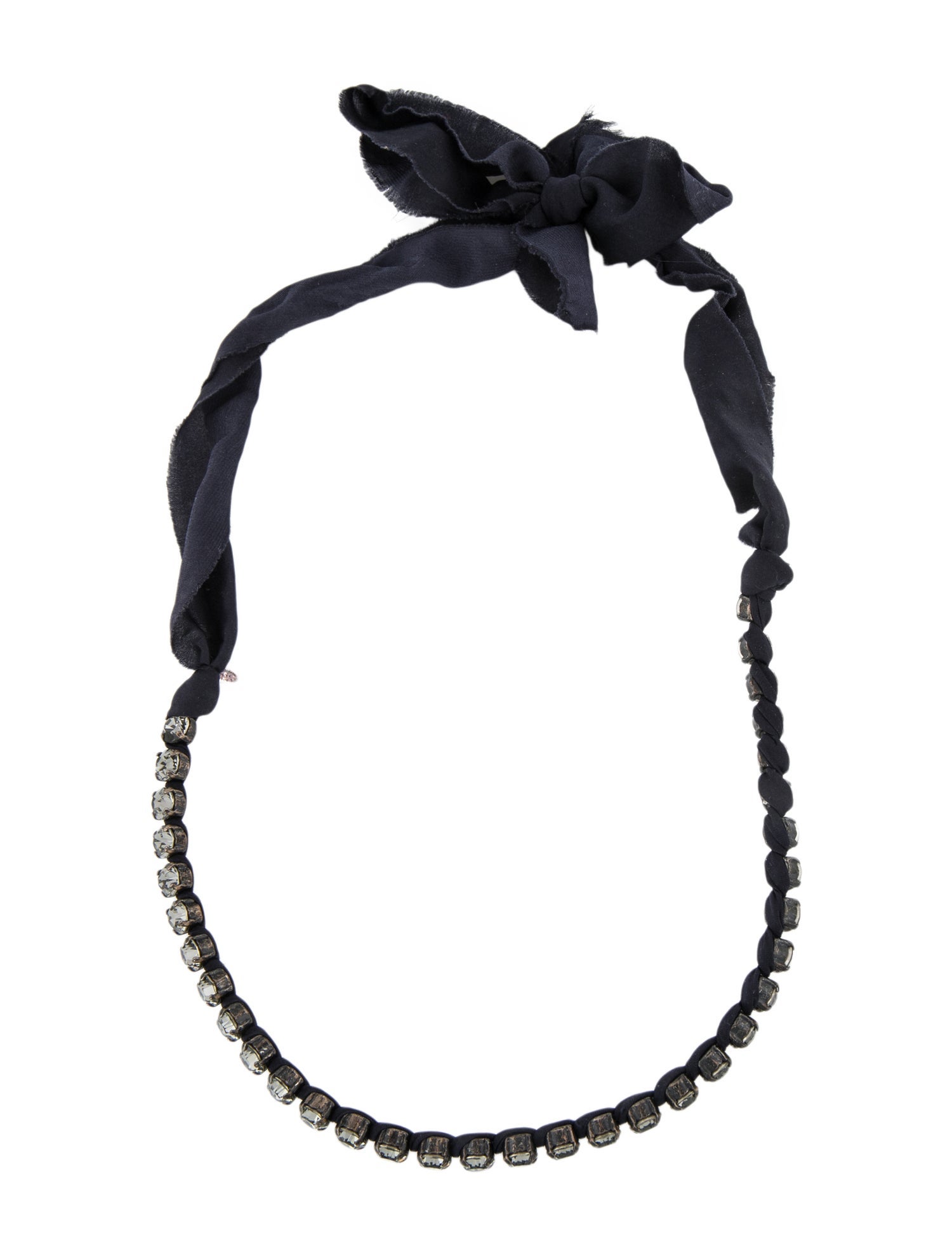 Lanvin Crystal & Ribbon Collar necklace