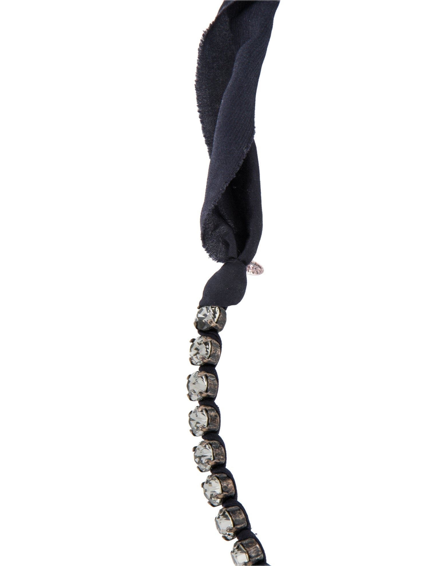Lanvin Crystal & Ribbon Collar necklace