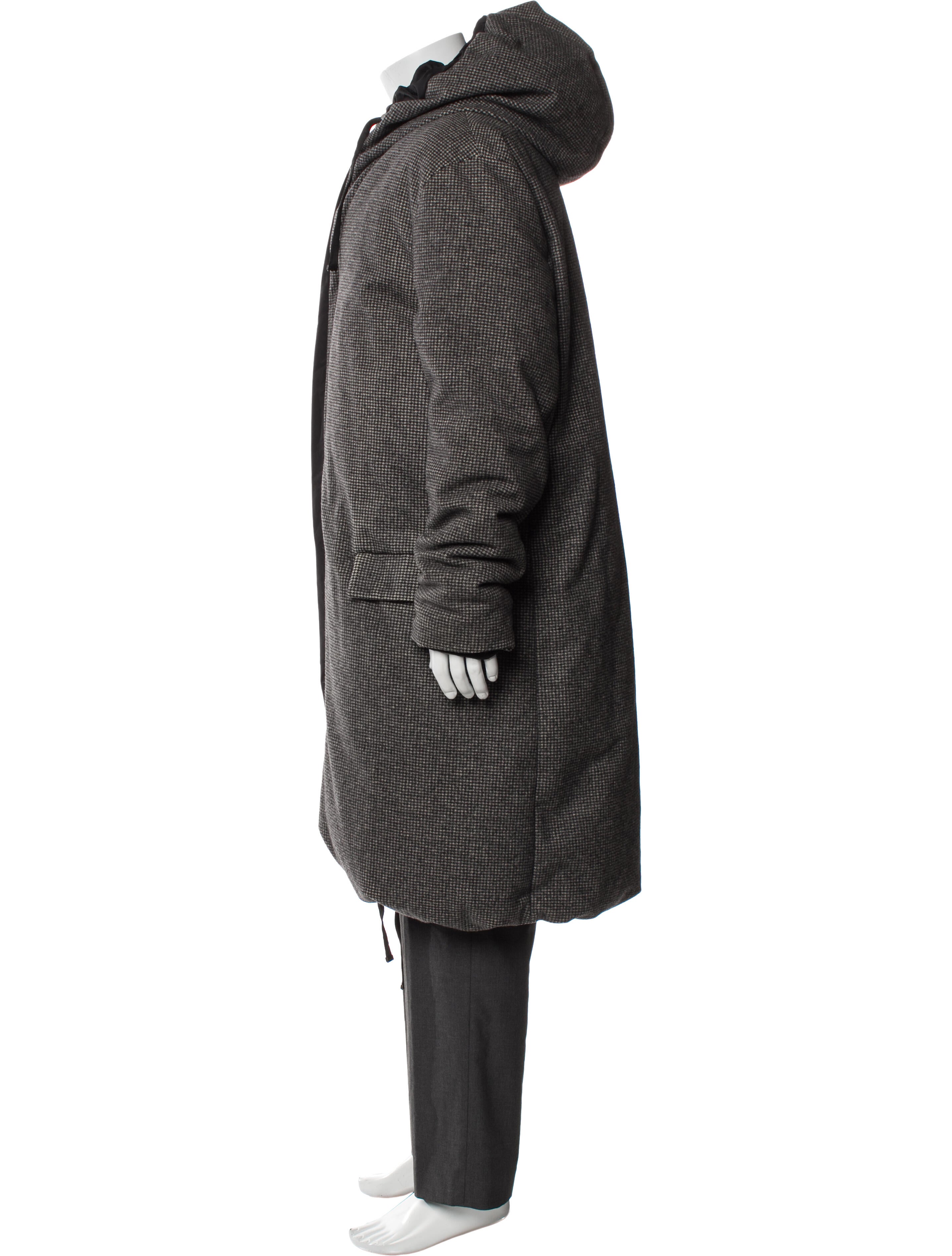 Lanvin Wool Houndstooth Print Parka