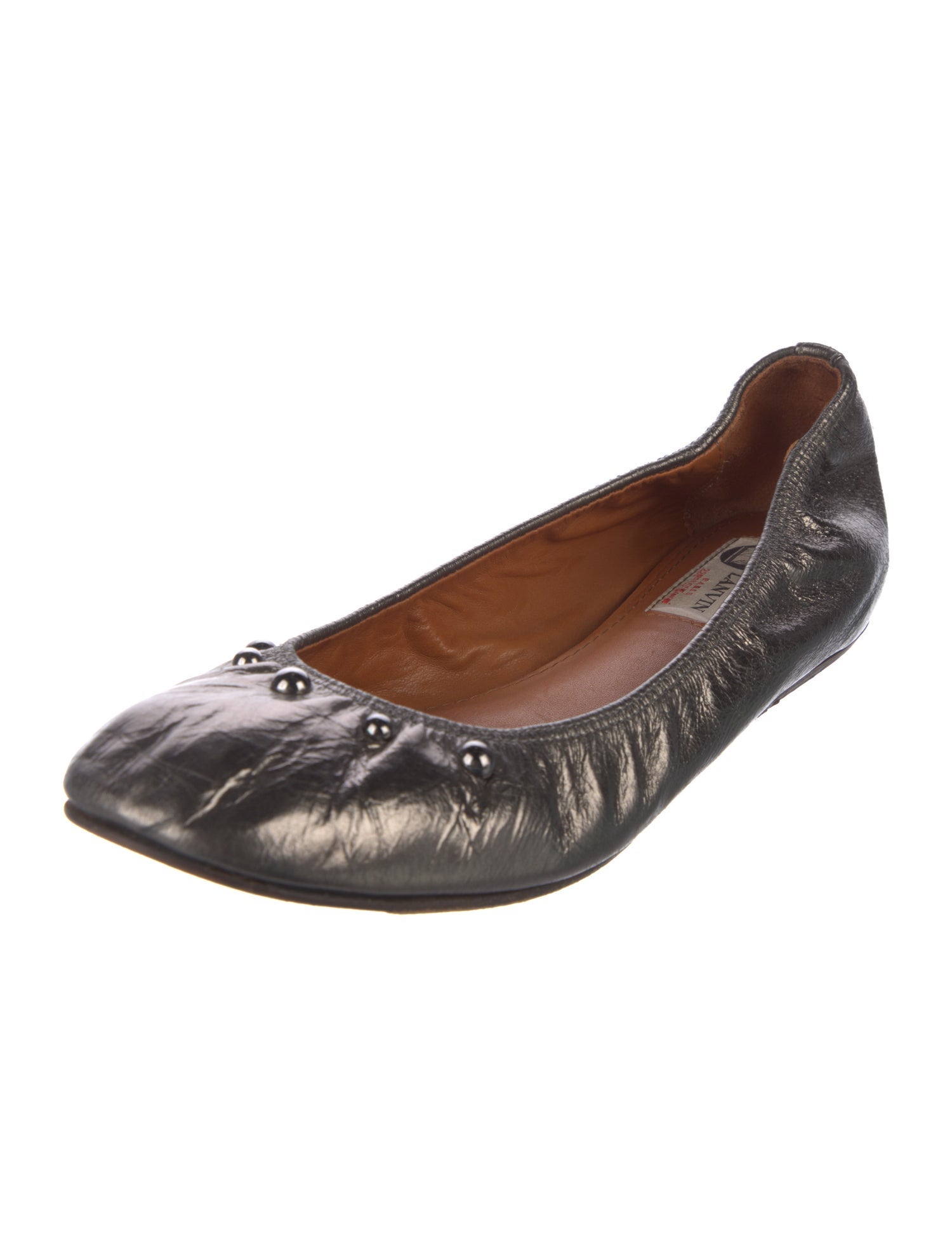 Lanvin Leather Animal Print Ballet Flats