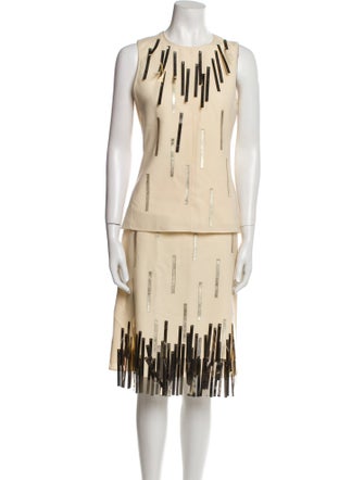 Lanvin Wool Patterned Skirt Set