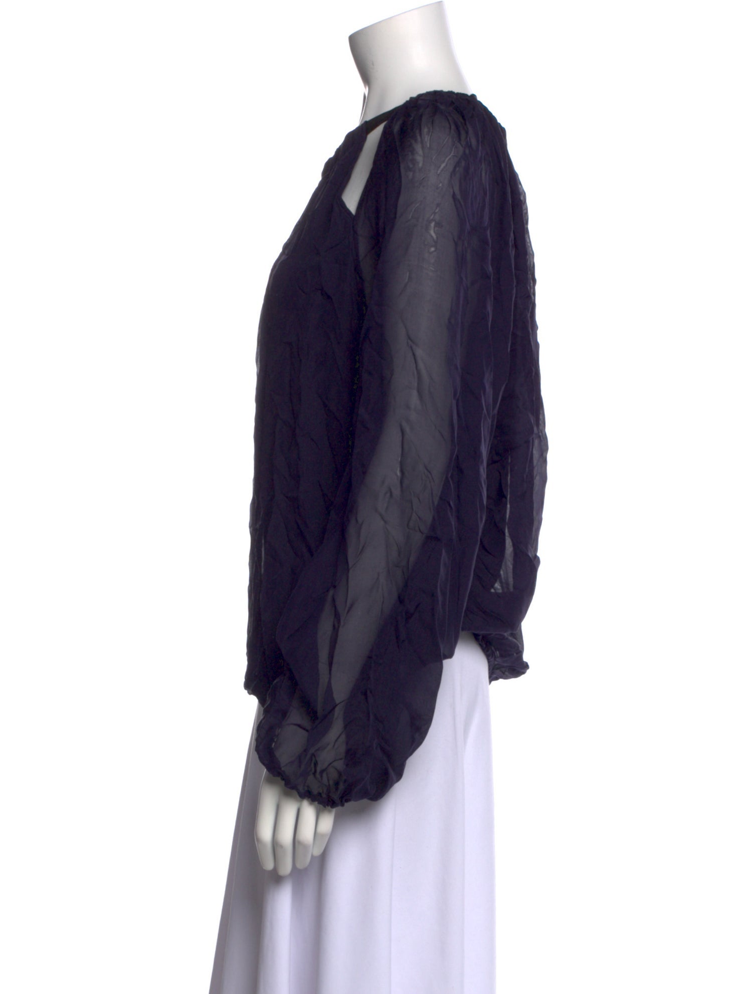 Lanvin Silk Scoop Neck Blouse