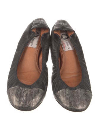 Lanvin Leather Colorblock Pattern Ballet Flats