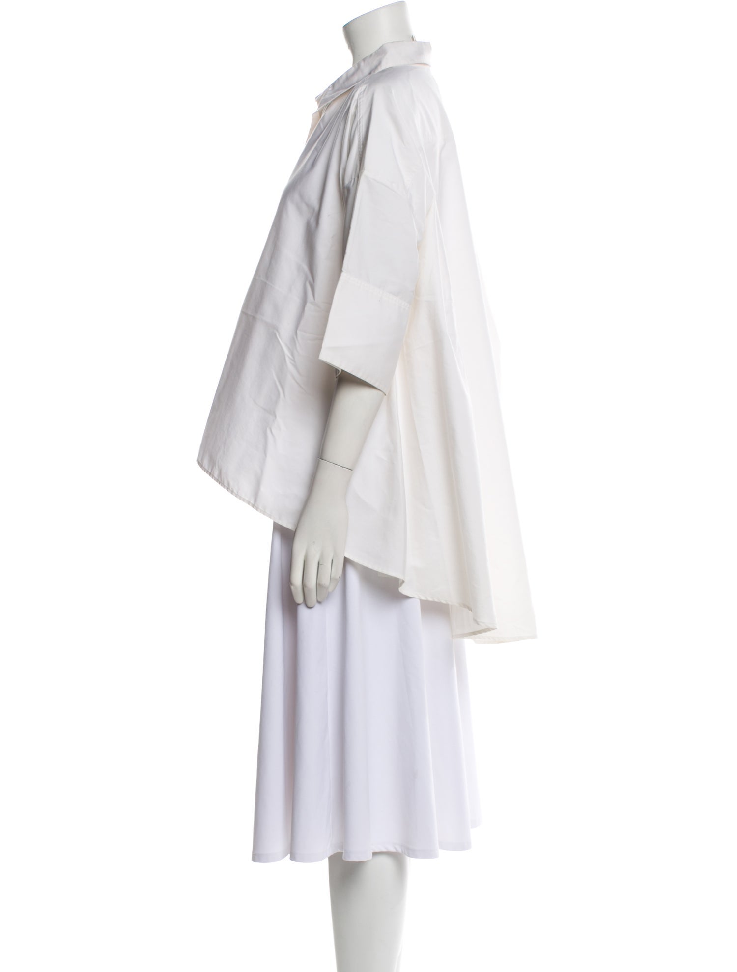 Lanvin Three-Quarter Sleeve Button-Up Top