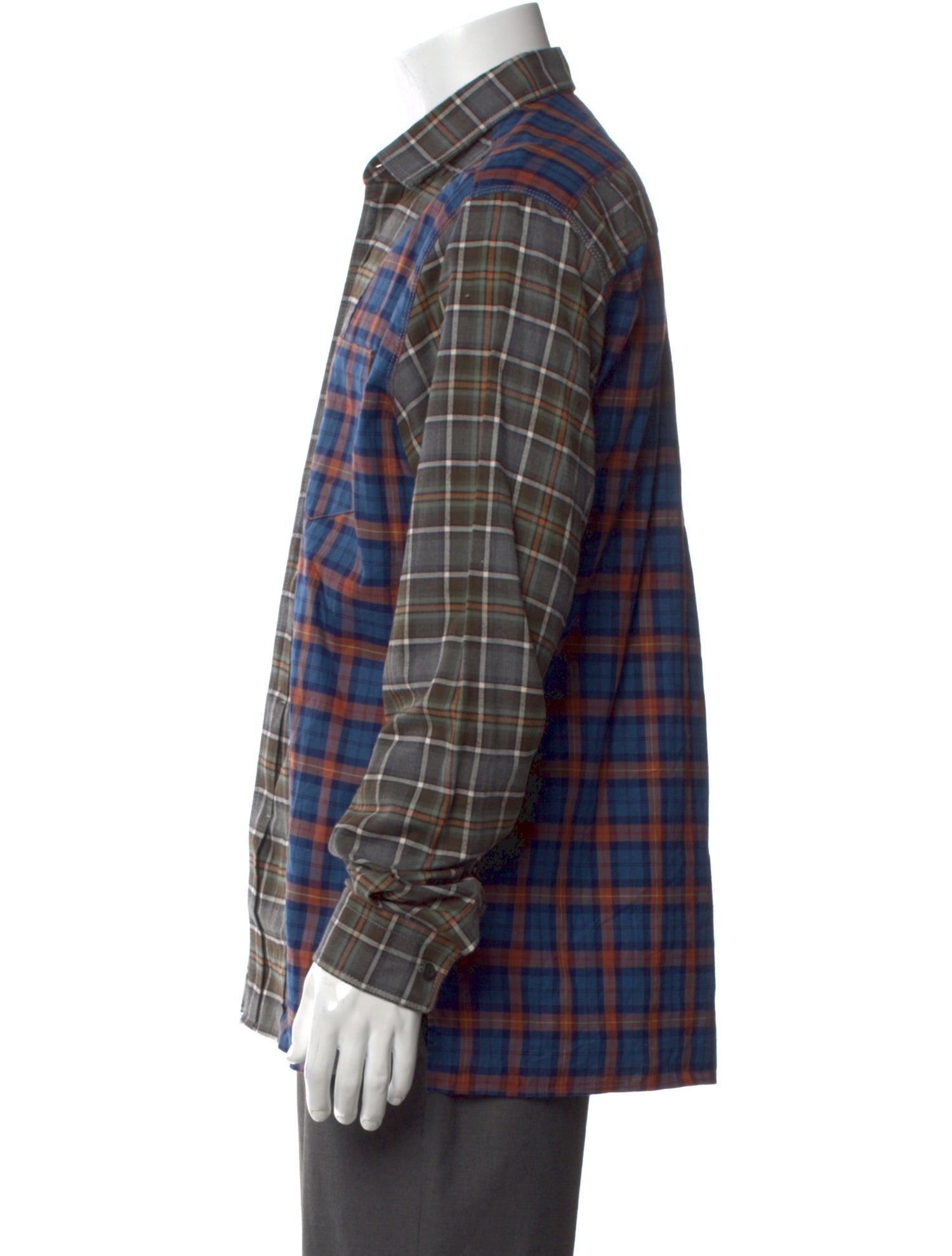Lanvin Plaid Print Long Sleeve Shirt