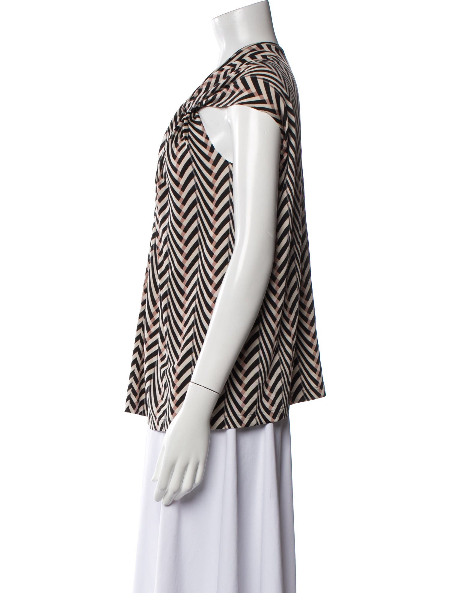 Lanvin Printed V-Neck Blouse