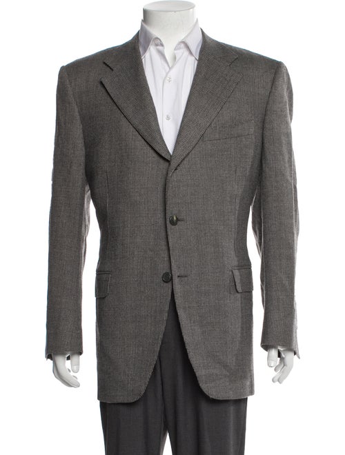 Lanvin Wool Houndstooth Print Blazer