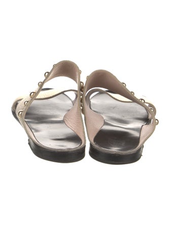 Lanvin Leather Animal Print Slides