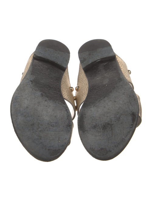 Lanvin Leather Animal Print Slides