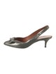 Lanvin Leather Bow Accents Slingback Pumps