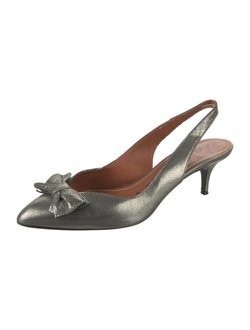 Lanvin Leather Bow Accents Slingback Pumps
