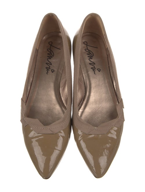 Lanvin Patent Leather Colorblock Pattern Flats