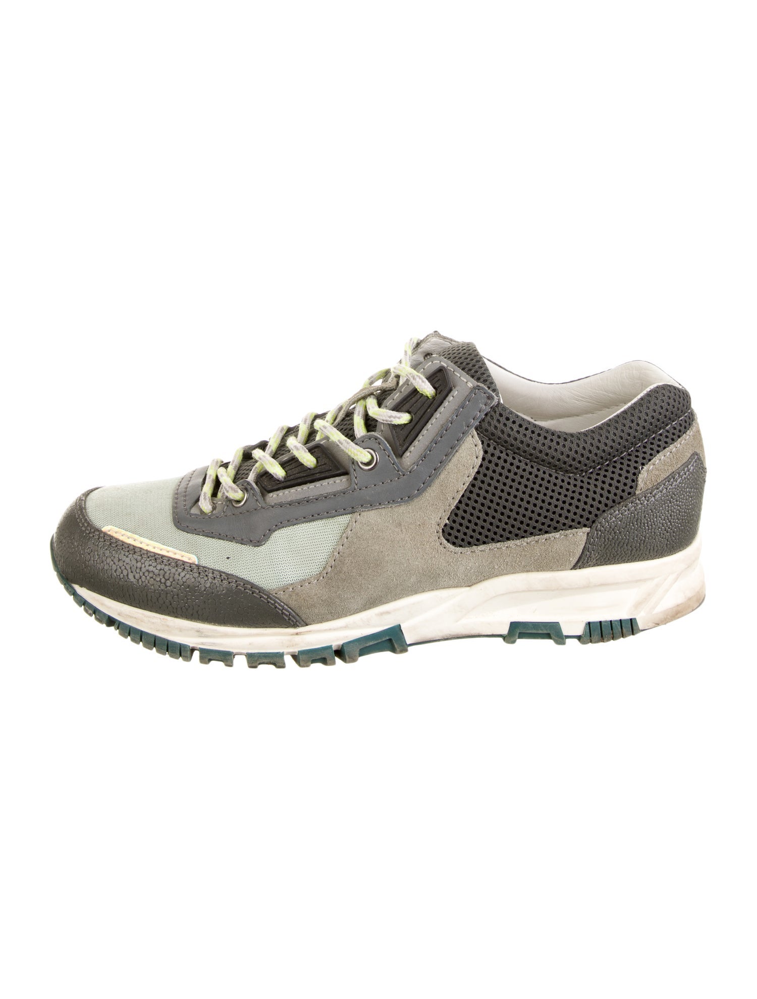 Lanvin Leather Colorblock Pattern Athletic Sneakers