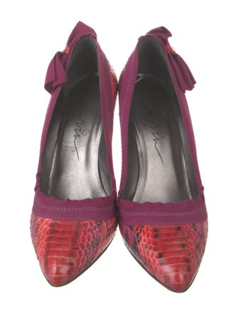 Lanvin Python Floral Print Pumps